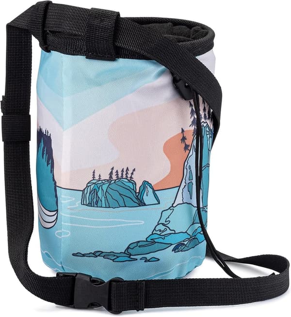 Climbing Chalk Bag with Drawstring Closure and Adjustable Belt