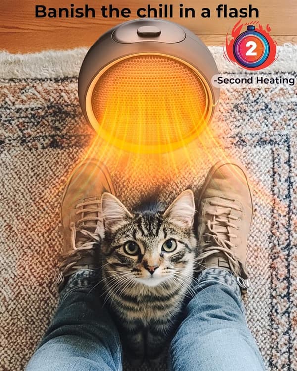 1200W Ceramic Space Heater with Timed Settings & Safety Features