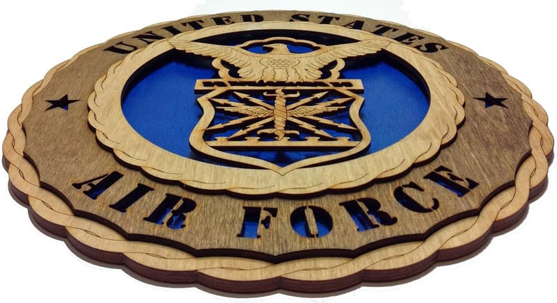 Custom Laser-Crafted Wooden Wall Plaque - Air Force Decor