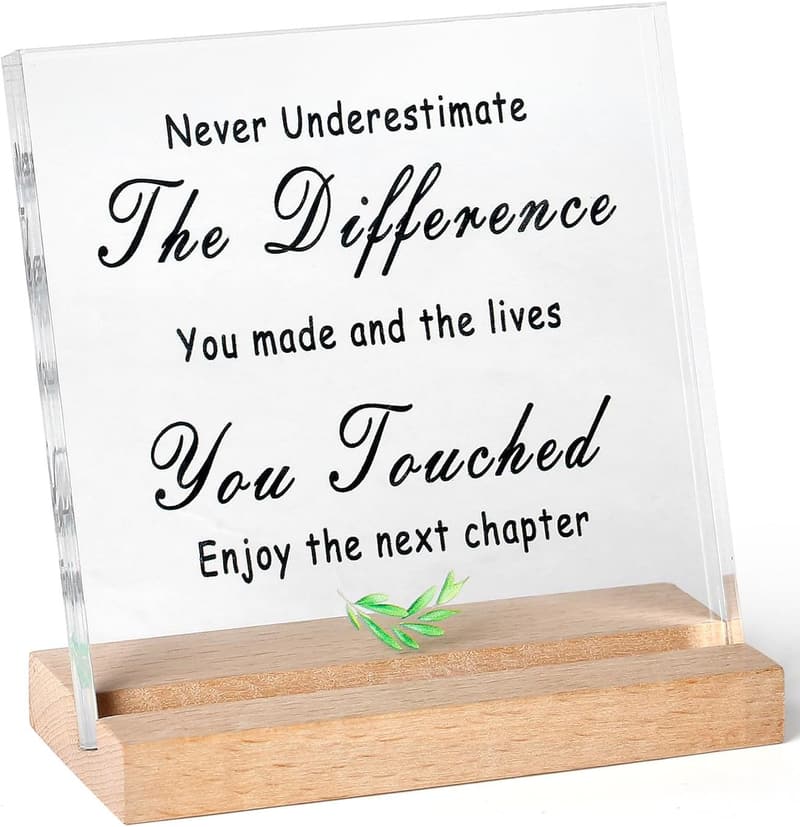 Retirement Gift: Clear Acrylic Farewell Plaque for Colleagues