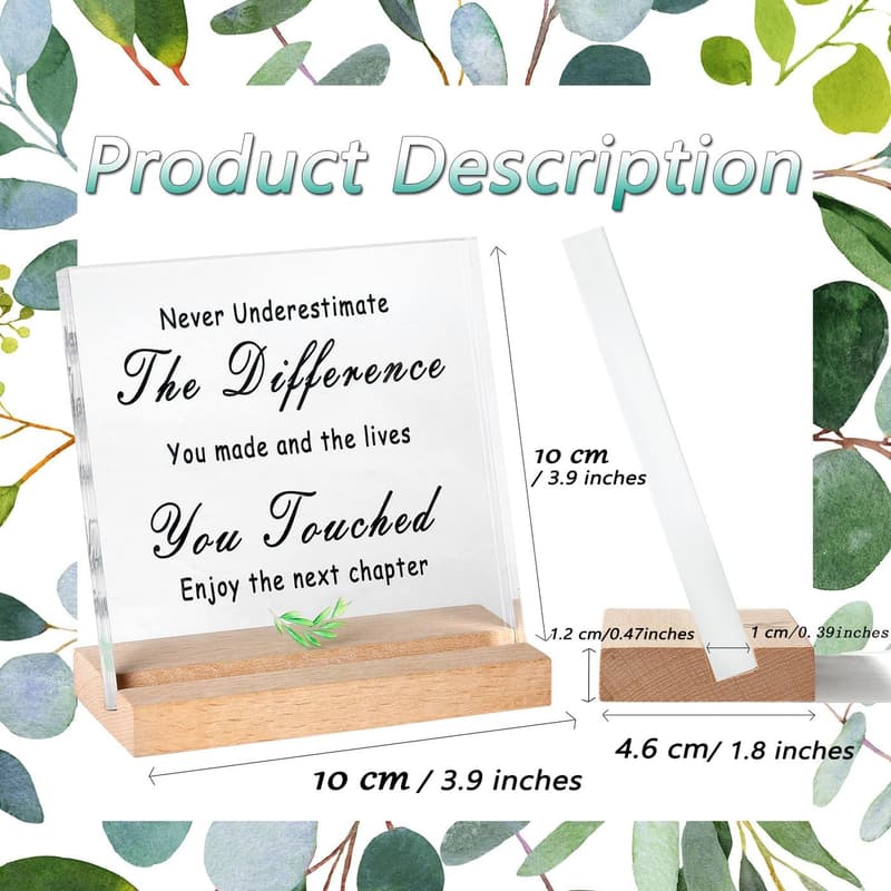 Retirement Gift: Clear Acrylic Farewell Plaque for Colleagues