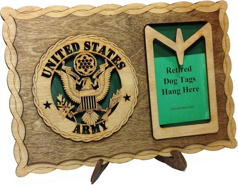 Custom Laser-Crafted Wooden Dog Tag Holder Plaque