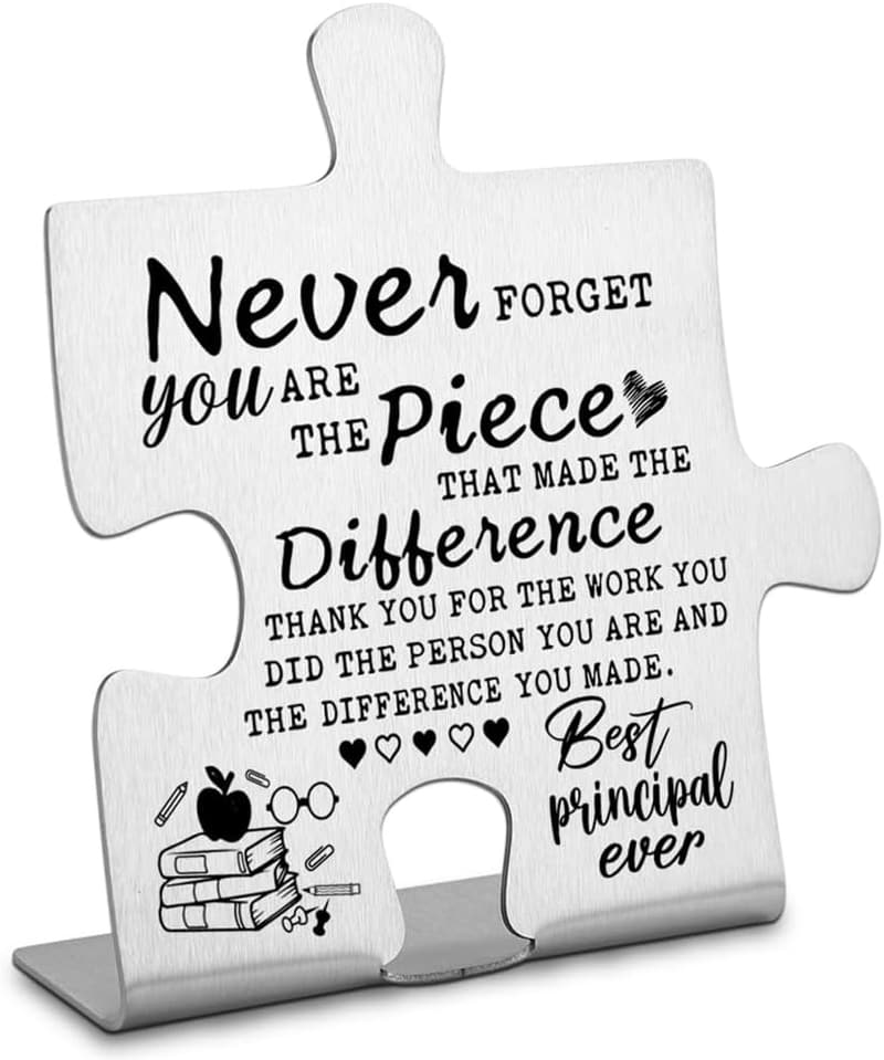 Retirement Gift Plaque for Principal - Thank You Decor