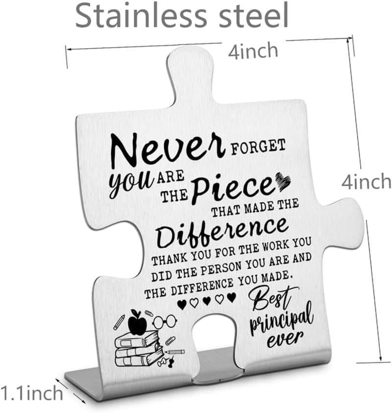 Retirement Gift Plaque for Principal - Thank You Decor