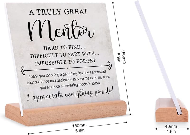 Thank You Plaque Gift for Mentor, Coach, or Supervisor
