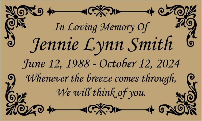 Personalized Memorial Plaque - Custom Engraved Name Plate