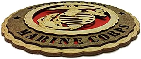 USMC Military Laser-Crafted Wooden Wall Plaque
