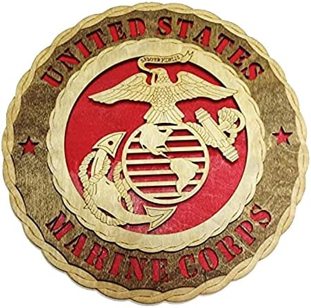 USMC Military Laser-Crafted Wooden Wall Plaque