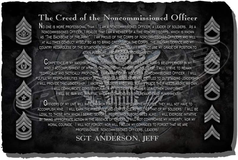 Personalized Army NCO Creed Decorative Stone Plaque