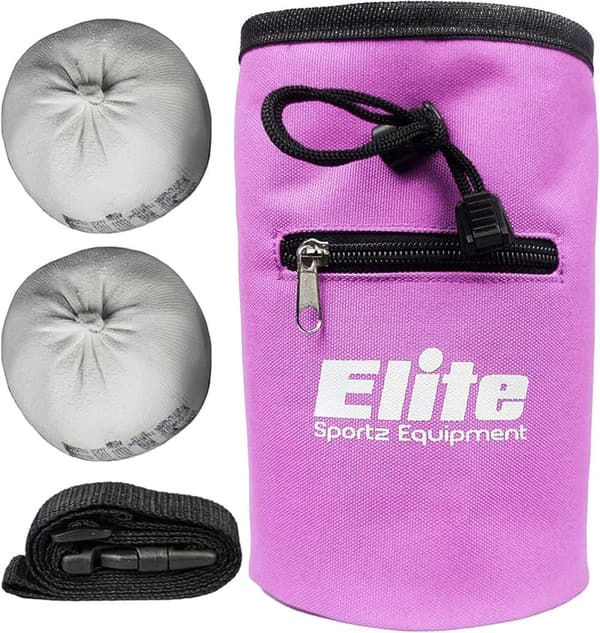 Rock Climbing Chalk Bag with Leak-Proof Drawstring & Zipper Pocket