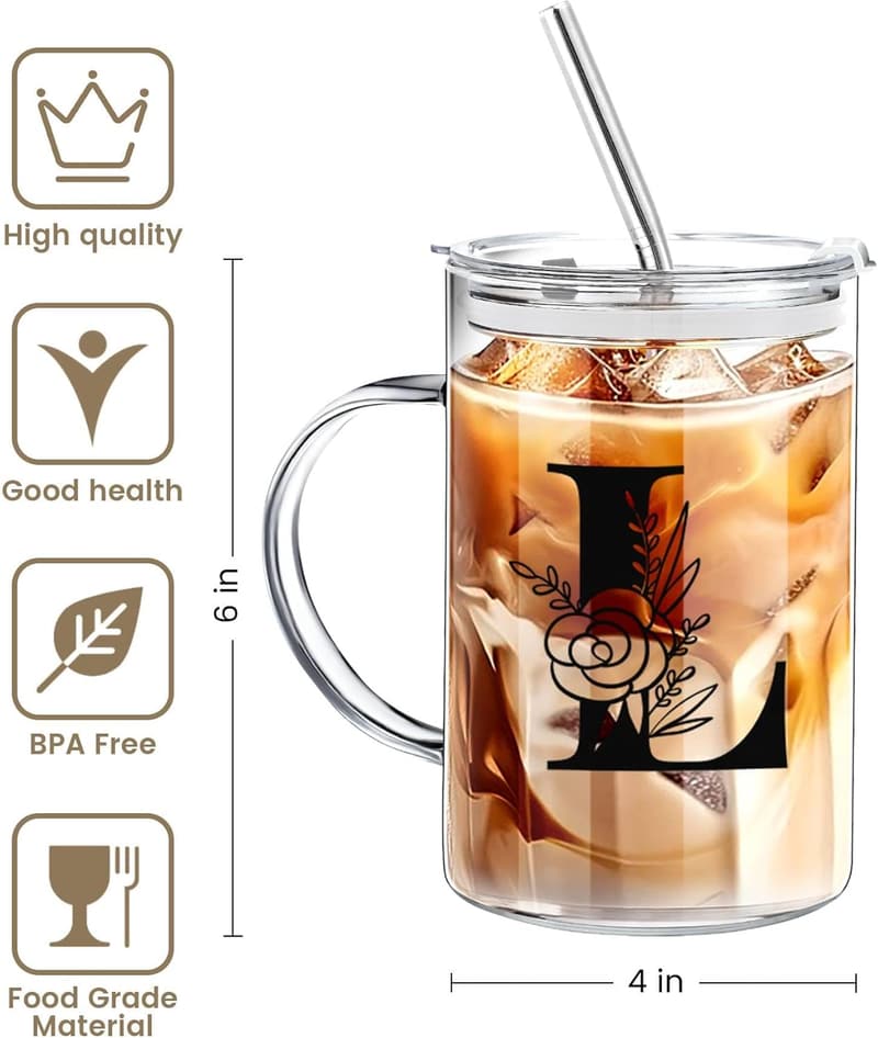 Teacher Appreciation Large Glass Tumbler with Lid and Straw