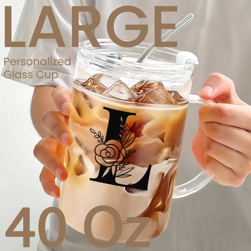 Teacher Appreciation Large Glass Tumbler with Lid and Straw