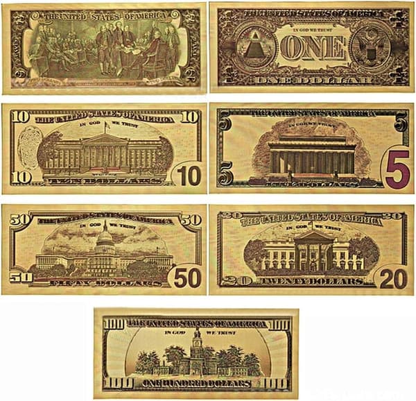 Legacy 24k Gold Coated U.S. Presidential Banknote Set