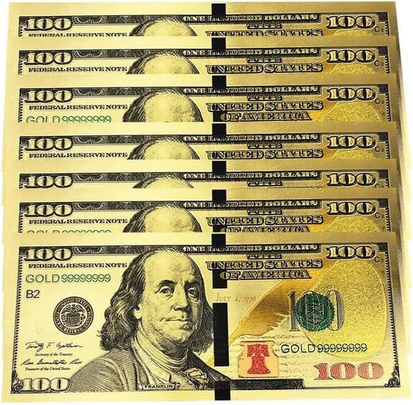 Colored Money Bookmark Set - 10 PCS $100 Bills for Abundance