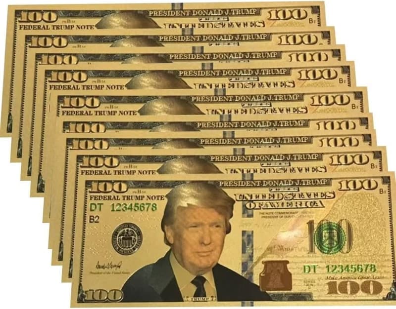10pc Donald Trump 24kt Gold Plated Commemorative Notes