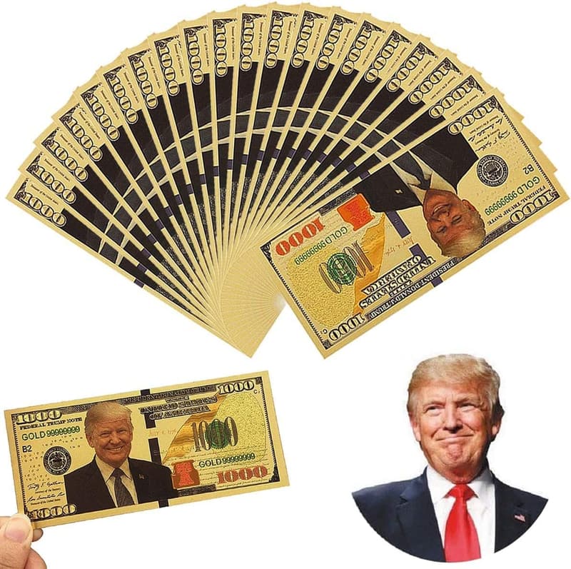 24k Gold Coated Donald Trump Limited Edition Banknote Set