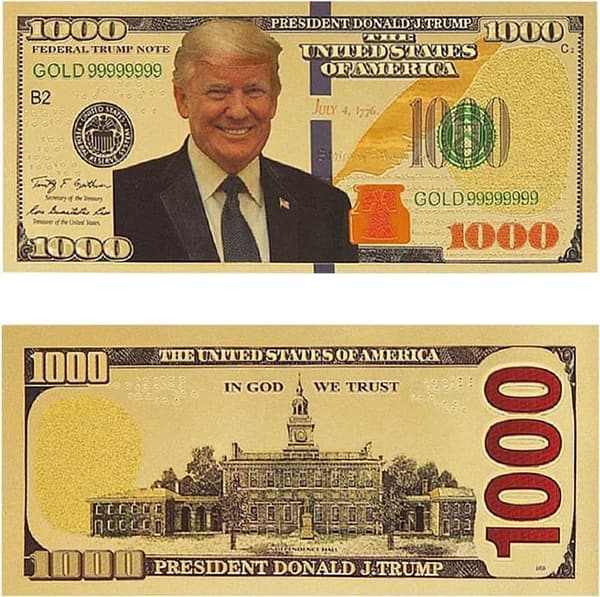 24k Gold Coated Donald Trump Limited Edition Banknote Set