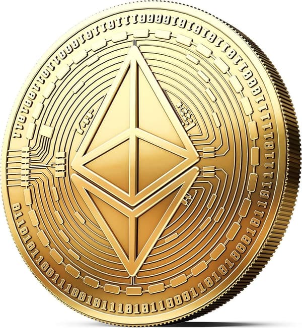 24-Carat Gold-Plated Ethereum Coin with Protective Case
