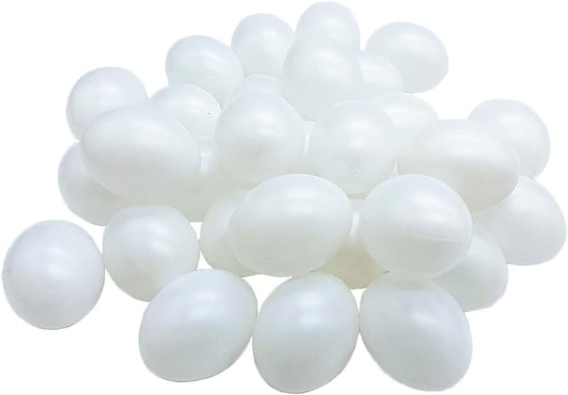 30 Pack White Plastic Easter Eggs for DIY Crafts and Decor