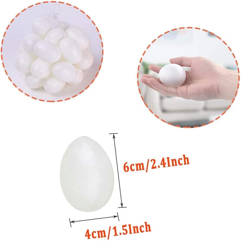 30 Pack White Plastic Easter Eggs for DIY Crafts and Decor