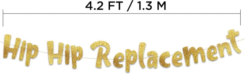 Men's Birthday Gold Glitter Banner - Funny Party Decoration