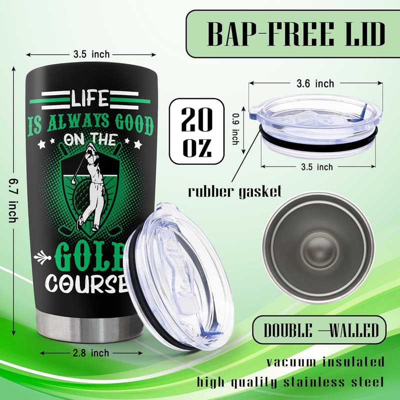 Golf Tumbler for Dad - 20oz Stainless Steel Father's Day Gift