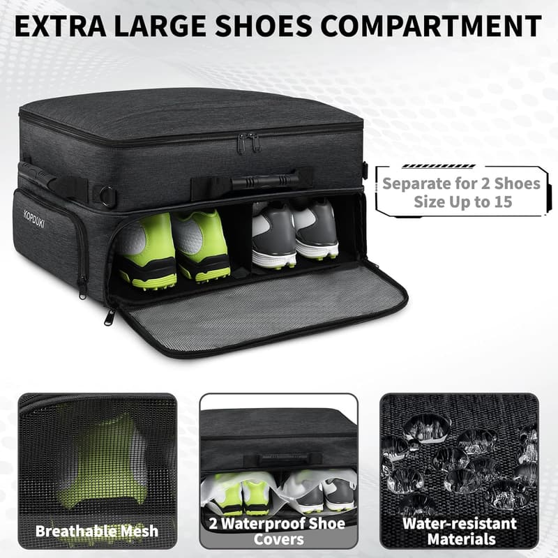 Extra Large Golf Trunk Organizer for Men - Water-Resistant, 2 Layers