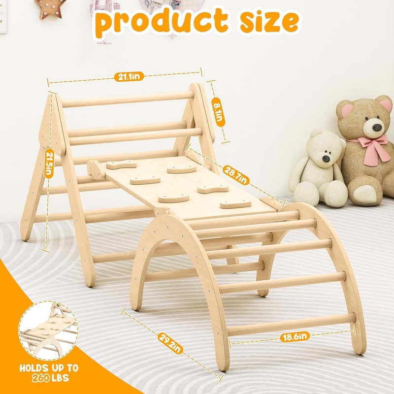 Montessori Indoor Climbing Toys Set for Toddlers, Foldable