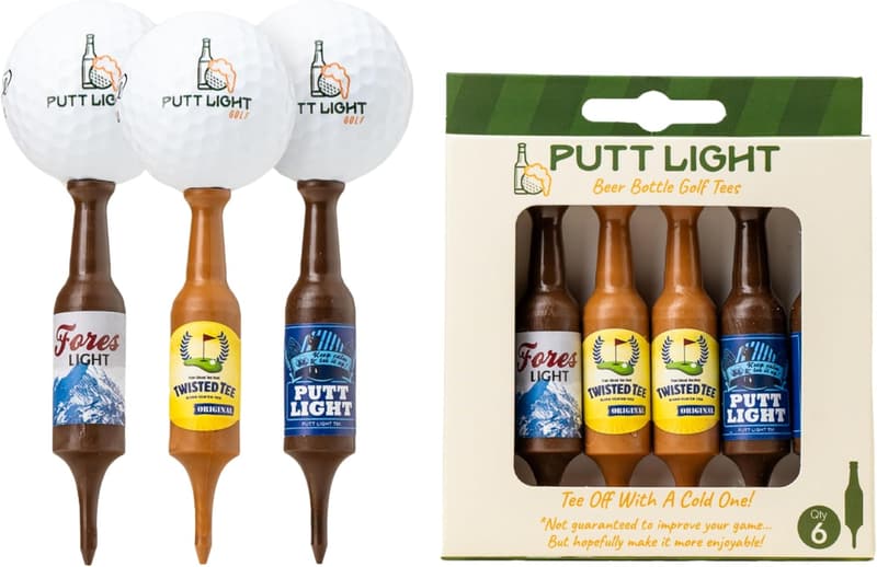 Golf Gift: 6-Pack Unbreakable Beer Bottle Golf Tees