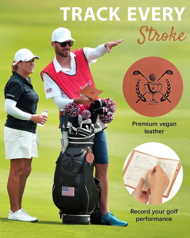 Funny Birthday Golf Gift Set for Dad: Scorecard Book, Bag Tag & Tees