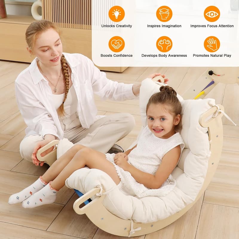Montessori Climbing Arch & Rocker Set for Toddlers