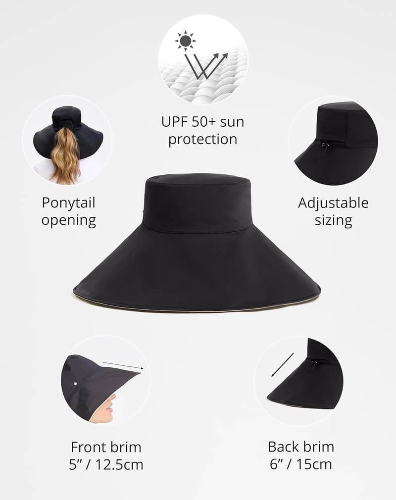 Packable Ultra Wide Brim Sun Hat with UPF 50+ Protection