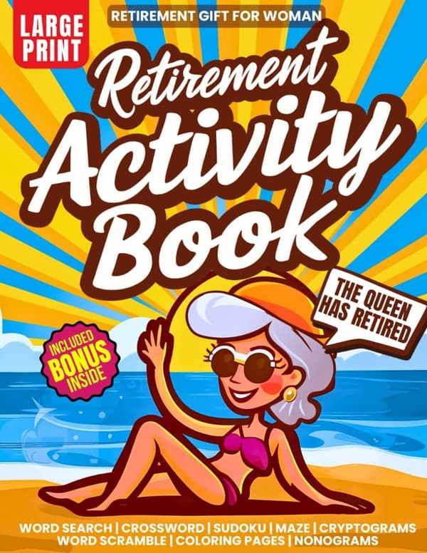 Retirement Gift: Fun Activity Book with 200+ Puzzles for Women