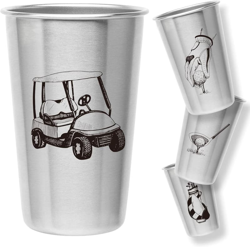 Golf Tumblers Set - 16oz Stainless Steel Gift for Dads and Golfers