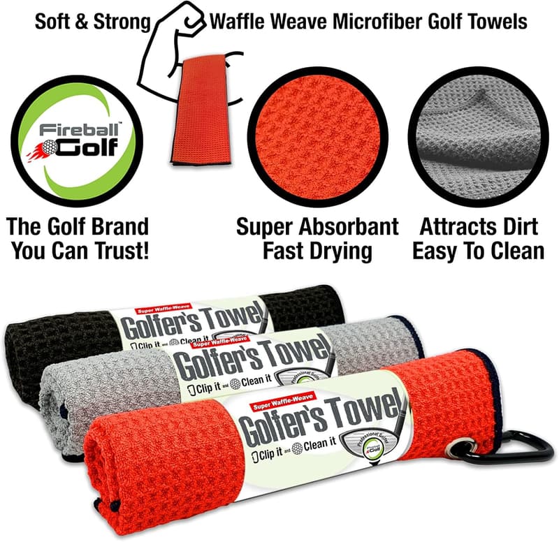 Golf Accessories Gift Set - 3 Towels, Divot Tool & Brush