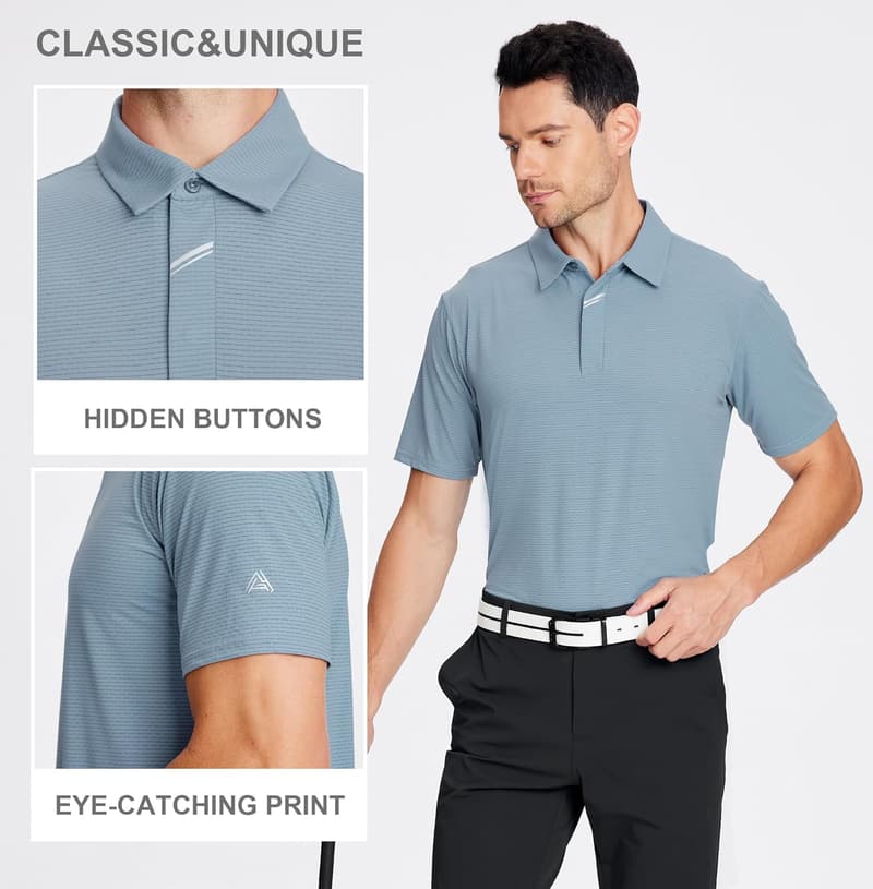 Men's Performance Dry Fit Jacquard Golf Shirt