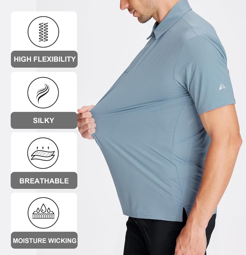 Men's Performance Dry Fit Jacquard Golf Shirt