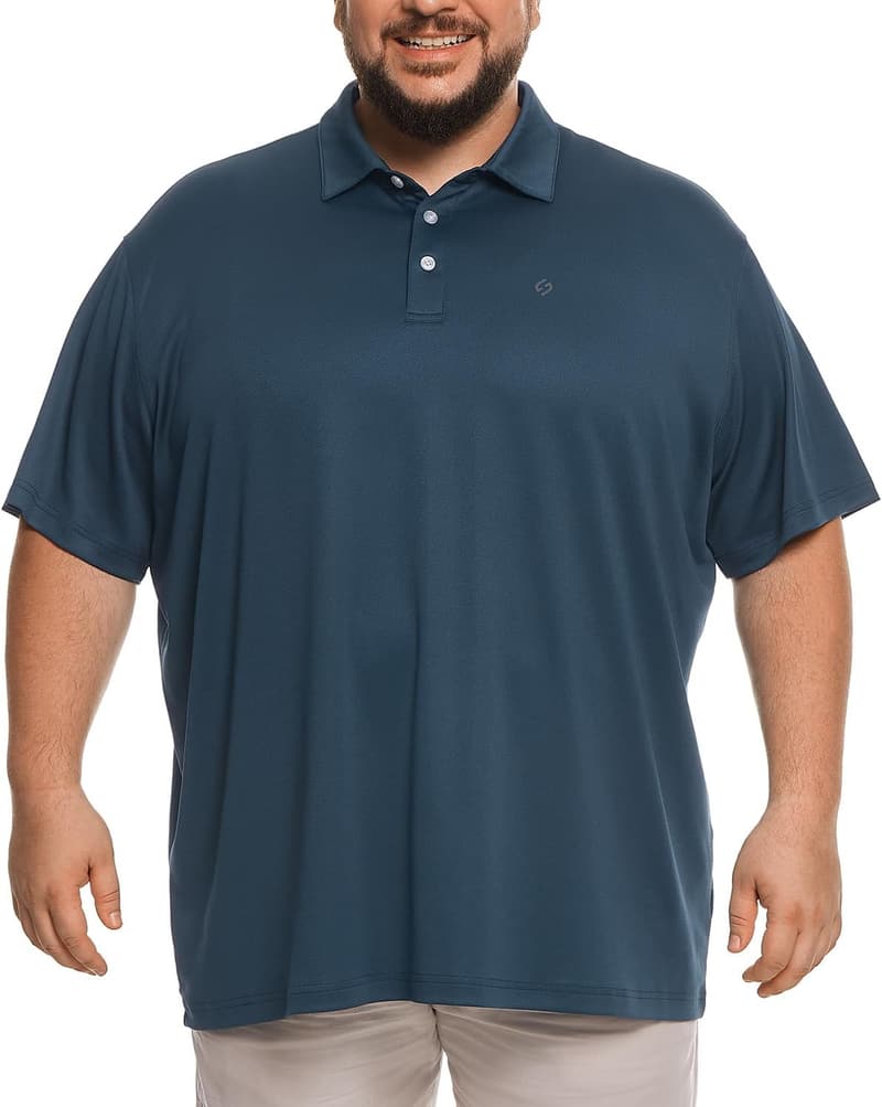 Big and Tall Men's Moisture-Wicking Golf Polo Shirt, 2XL-6XL