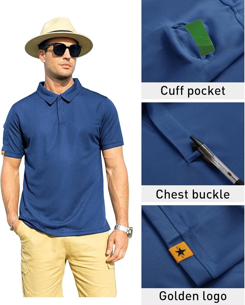 Men's Casual Short Sleeve Polo Shirt - Stylish Athletic T-Shirt