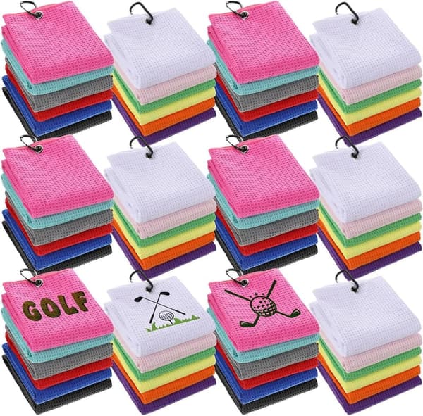 Microfiber Golf Towel Set - 12 Pack for Fitness & Outdoor Activities