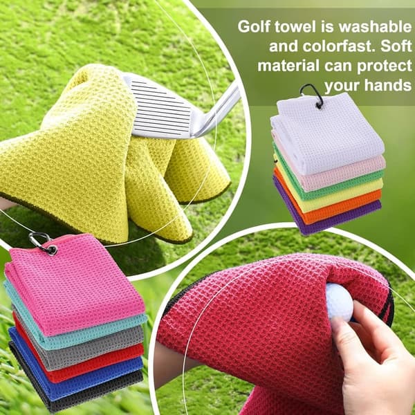 Microfiber Golf Towel Set - 12 Pack for Fitness & Outdoor Activities