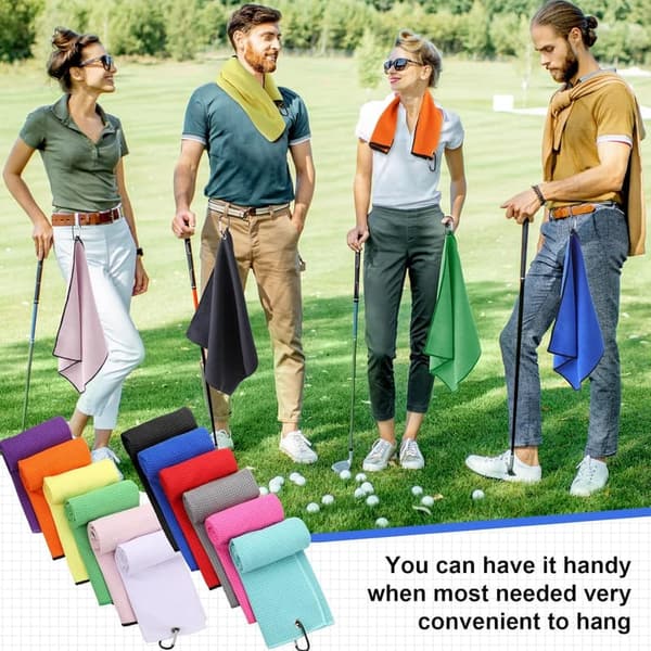 Microfiber Golf Towel Set - 12 Pack for Fitness & Outdoor Activities