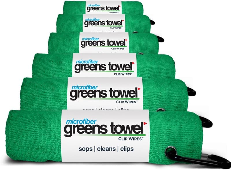 Shamrock Green Golf Towels - 6 Pack Plush Microfiber, 16x16