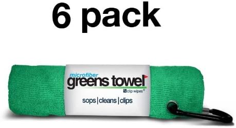 Shamrock Green Golf Towels - 6 Pack Plush Microfiber, 16x16