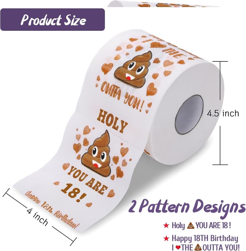 18th Birthday Prank Toilet Paper - Fun Gift for Him/Her