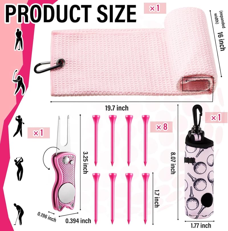 Golf Accessories Kit - 12 Pcs with Bag, Tees, Marker & Tools