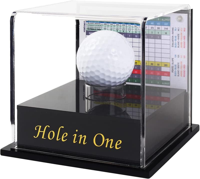 Hole in One Golf Ball Display Case with Scorecard Showcase