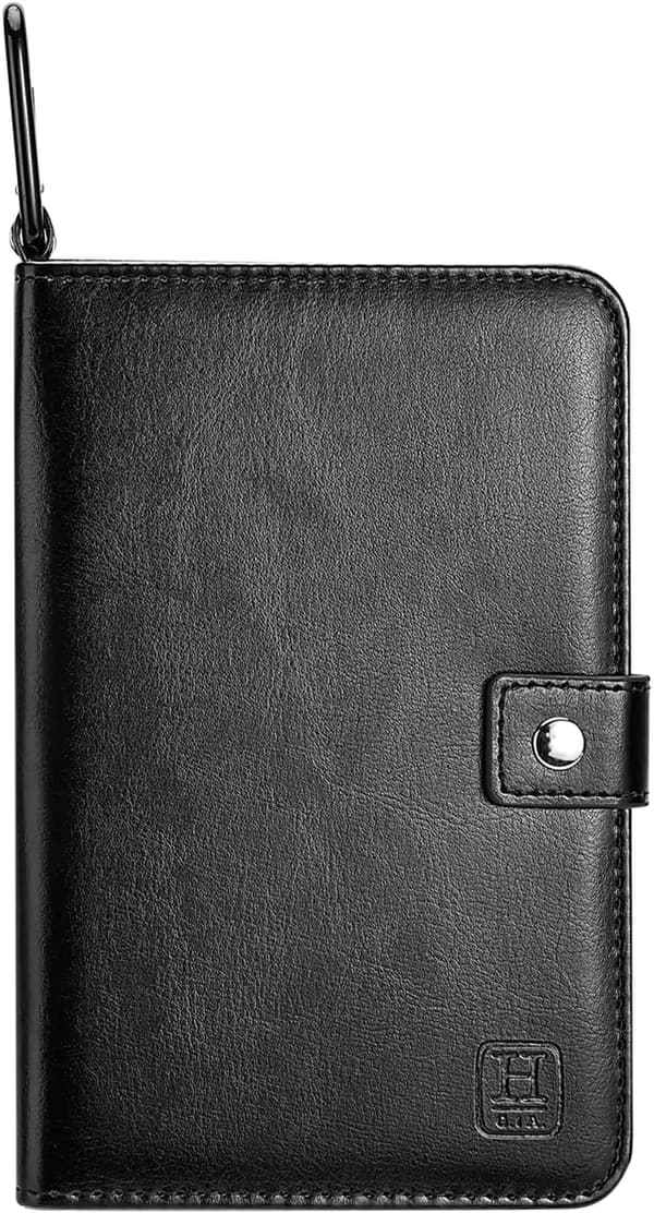 Genuine Leather Golf Scorecard Holder with Divot Tool & Accessories