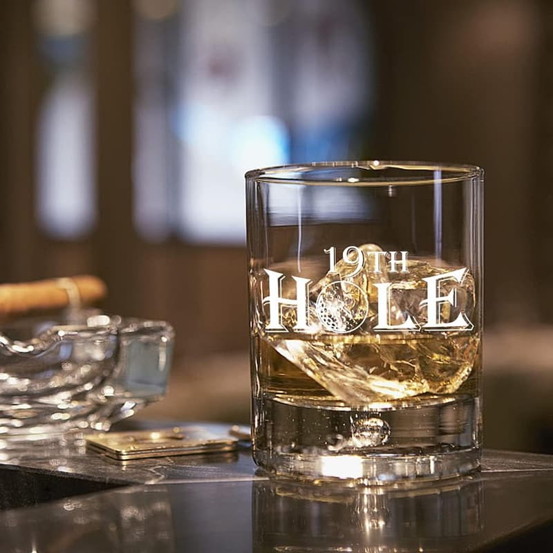 Funny 19th Hole Golf Whiskey Glasses - Unique Gift for Men