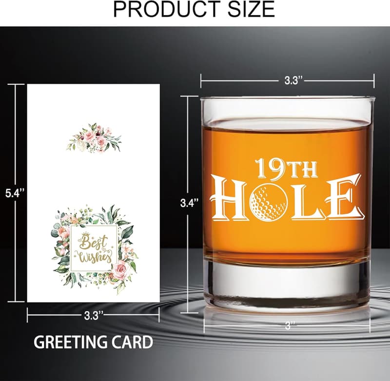 Funny 19th Hole Golf Whiskey Glasses - Unique Gift for Men